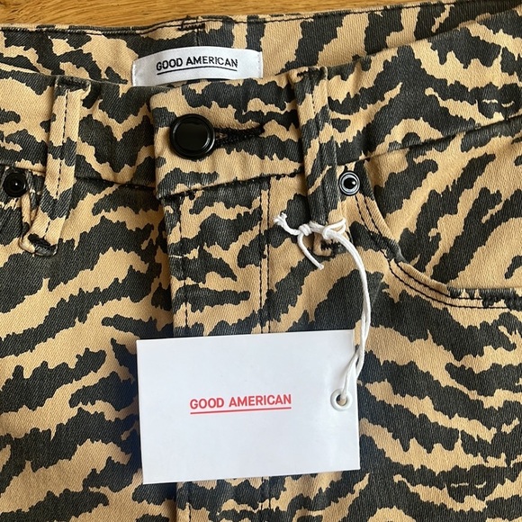 BRAND NEW American Good Waist Ankle Crop Zebra Jeans animal COMFORTABLE!! Sexy! - Picture 3 of 4